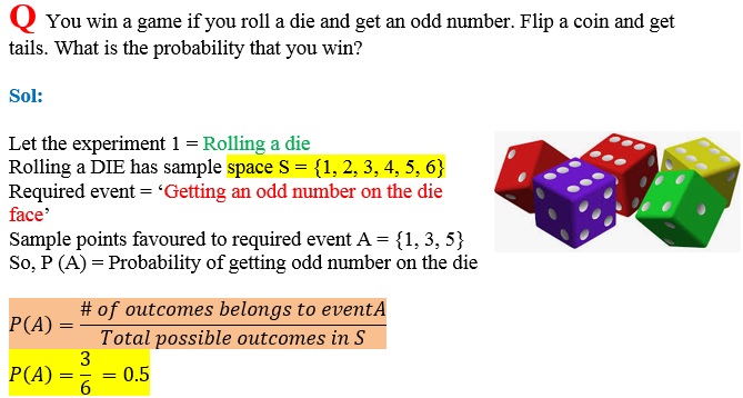 coin toss and die roll example