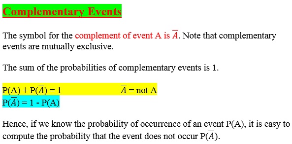 complementary events
