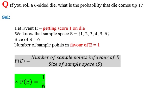dice example in probability