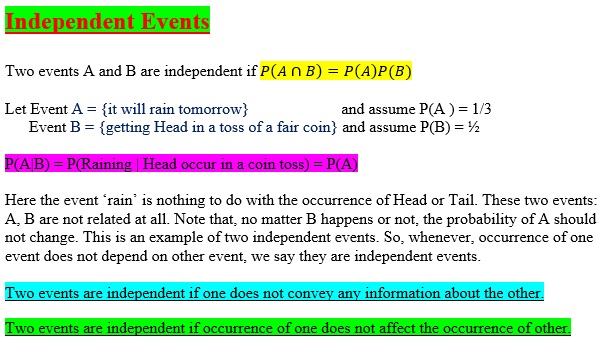 independent events