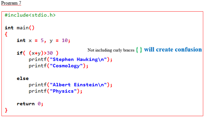 Simple if - else statement in C - EngineersTutor